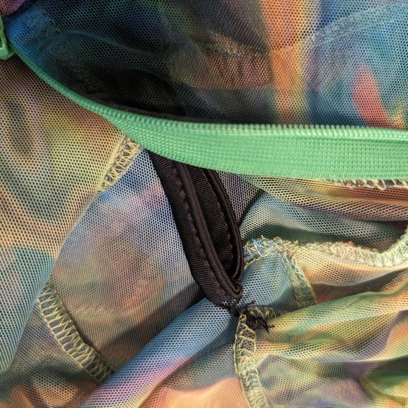 MAGMA PRINT RUCHED MESH MIDI DRESS - Picture 5 of 6